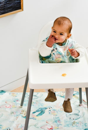 Long Sleeve Smock & Splat Mat Combo - Marmalade Lion