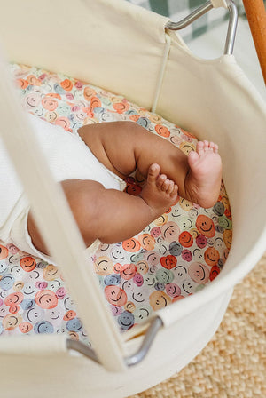Happy Buttons Expect-A-Spill Bassinet Sheet - Marmalade Lion