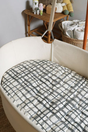 Swedish Check Expect-A-Spill Bassinet Sheet - Marmalade Lion