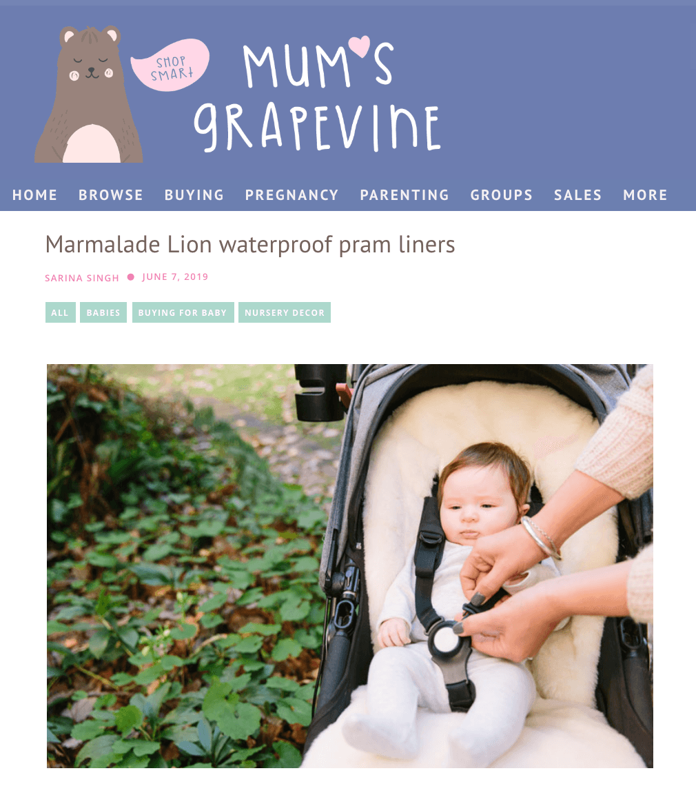 Mum's Grapevine reviews our best-selling Pram Liners