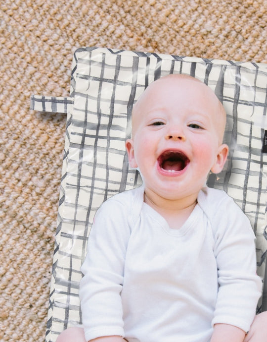 Swedish Check Baby Change Mat Marmalade Lion