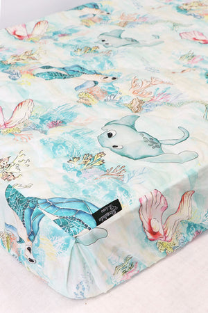 Lady Elliot Island Baby Cot Sheet Expect-A-Spill Sheets - Marmalade Lion
