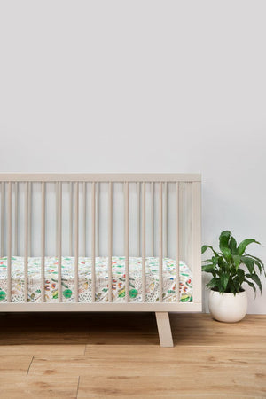 Baby Cot Sheet - Little Creatures Expect-A-Spill Sheets - Marmalade Lion