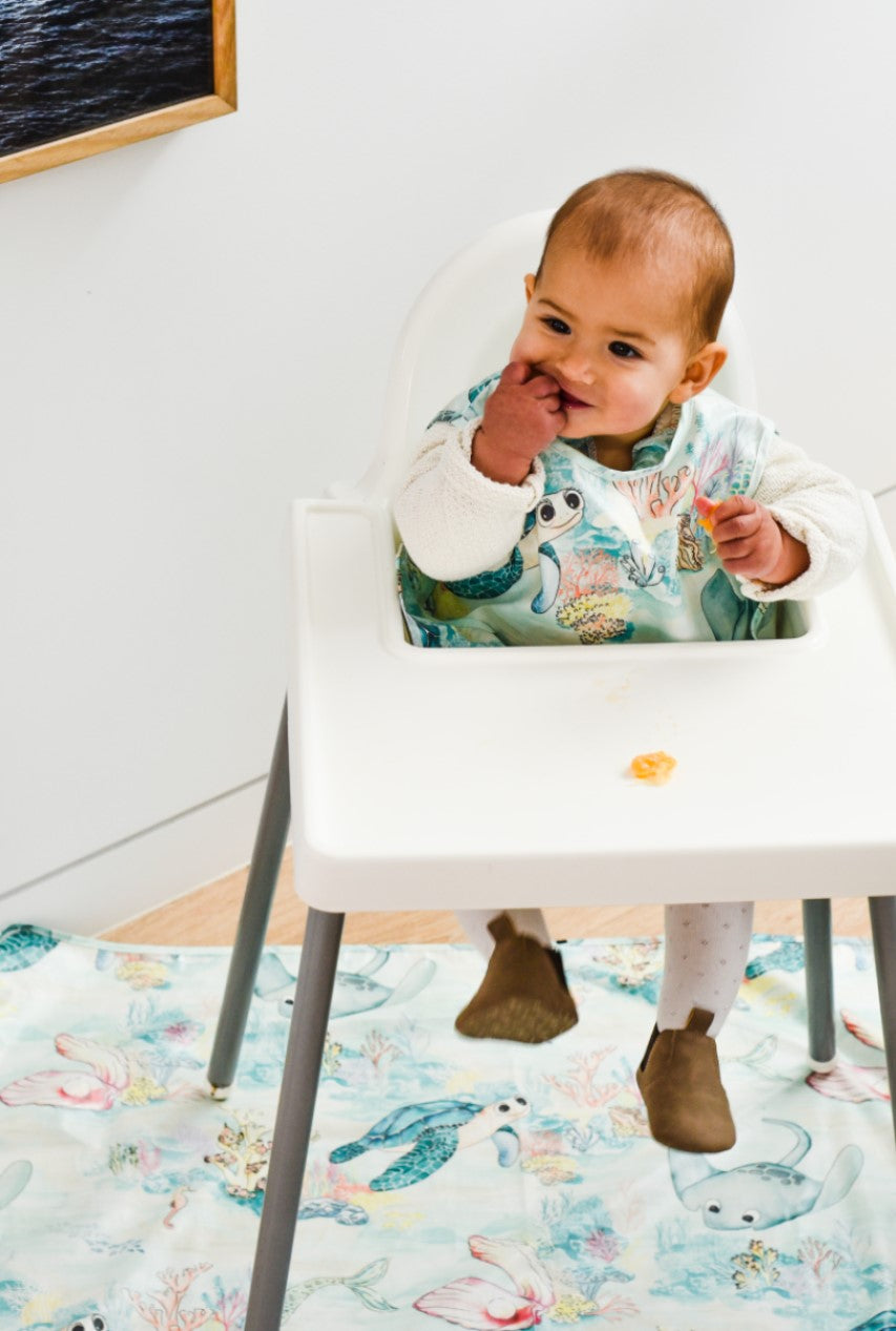 Long Sleeve Smock & Splat Mat Combo - Marmalade Lion