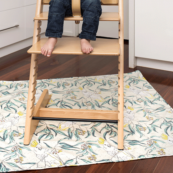 Cockatoo Food Drop Mat & Toddler Table Cloth - Marmalade Lion