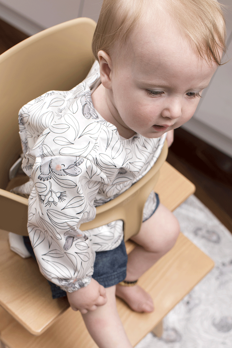 Cuddly Faces Long Sleeve Smock - Marmalade Lion