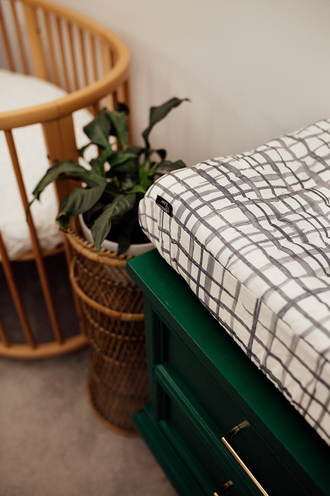 Baby Cot Sheet - Swedish Check Expect-A-Spill Sheets - Marmalade Lion