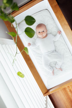 Baby Cot Sheet - Speckled Egg Jersey Expect-A-Spill Sheets - Marmalade Lion