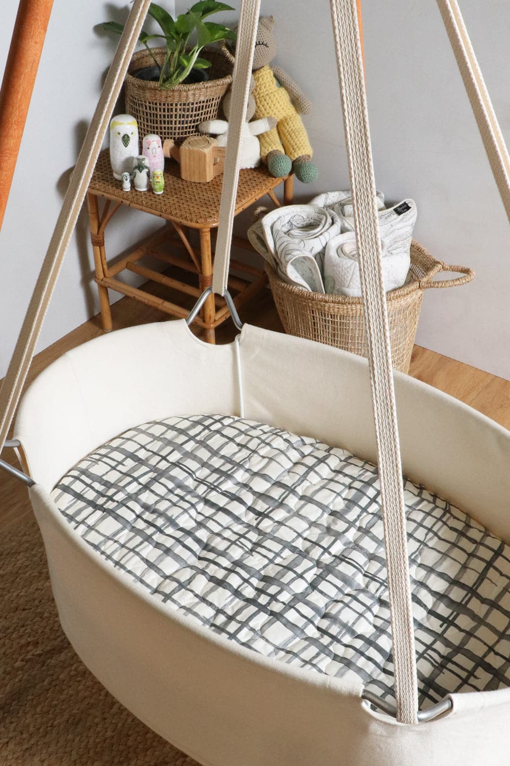 Baby Cot Sheet - Swedish Check Expect-A-Spill Sheets - Marmalade Lion
