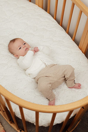 Baby Cot Sheet - Speckled Egg Jersey Expect-A-Spill Sheets - Marmalade Lion