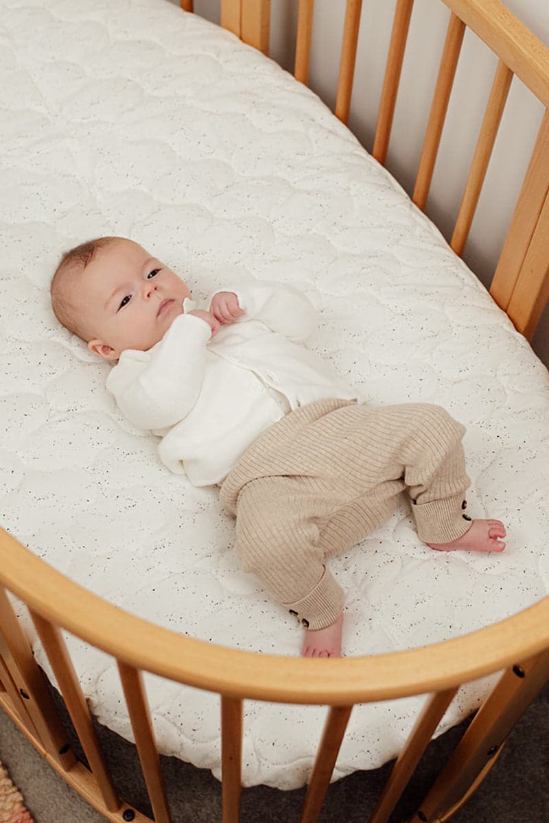 Baby Cot Sheet - Speckled Egg Jersey Expect-A-Spill Sheets - Marmalade Lion