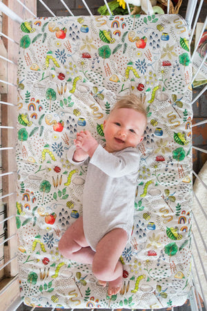 Baby Cot Sheet - Little Creatures Expect-A-Spill Sheets - Marmalade Lion